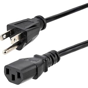 StarTech.com 10ft (3m) Computer Power Cord, NEMA 5-15P to C13, 10A 125V, 18...