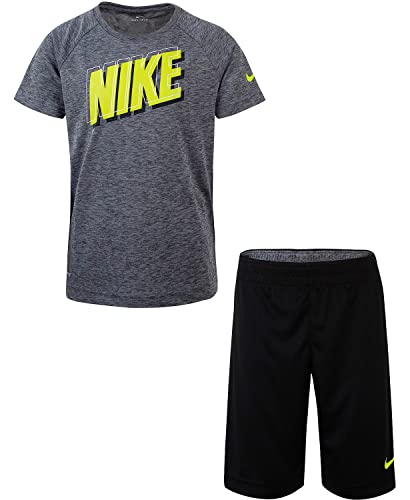 Nike Little Boys Dri-Fit T-Shirt & Shorts 2 Piece Set (B(86E908-023)/Y, 4 Years)