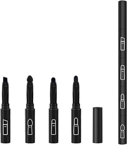 Juego de brochas de maquillaje, 4 en 1, desmontable, portátil, juego de viaje con cepillo para sombra de ojos, cepillo de cejas, cepillo delineador