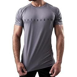 Satire Gym® - Camiseta deportiva de manga corta para hombre/funcional y de secado rápido para hombre – Camiseta de fitness para hombre como camiseta de culturismo y gimnasio, Anthrazit, M