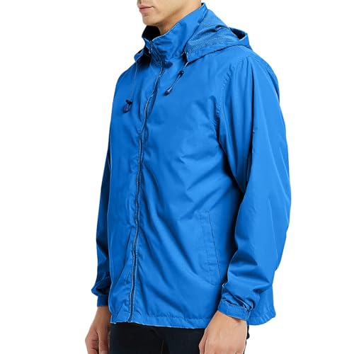 Chaqueta Rompeviento Ligera Impermeable para Hombre Azul XL miniatura 3