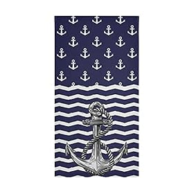 Anchor Bath Hand Towel 2 Pcs Absorbent Nautical White Stripe Hand Towels Sea Anchors Navy Blue Face Towel Soft… 41vNQP2kQ5S. SS280