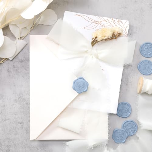 UNIQOOO Wax Seal Stickers - (3 Designs in 1 Pack) Wedding Invitation Envelope Seal Stickers, 60 Pcs Self-Adhesive Stickers, Perfect for Invitation, Christmas, Gift Wrapping (Dusty Blue) by UNIQOOO - Image 9
