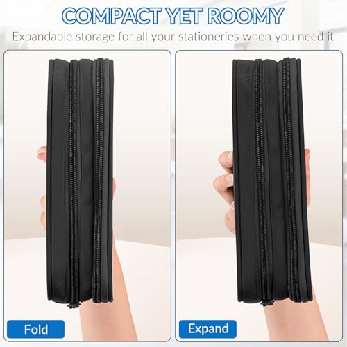 Image of TILYTADLY Large Pencil Case for Boys - Soccer Boys Pencil Pouch with Zipper Compartments - Big Capacity Pen Box Pen Bag Organizer with Keychain for Kids Teens School