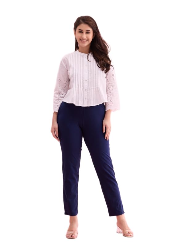 Women's High Rise Straight Fit Pants (LPT1-NAVY61-3X_Navy_3XL)-image-20