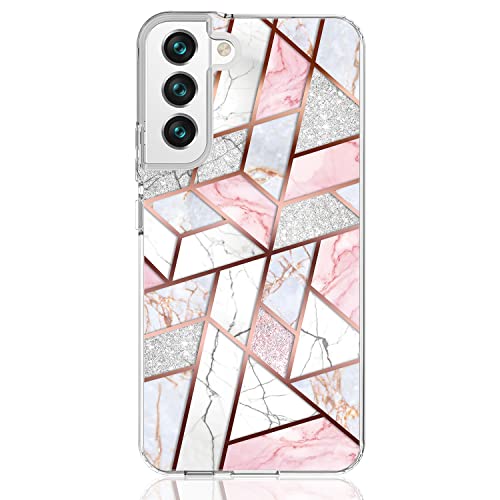 Coque Samsung S23 Plus paillettes antichoc rose géométrique