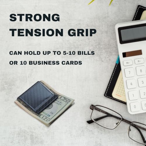 Visol Personalized Carbon Fiber Money Clip Wallet Business Card Holder Gift for Men with Free Engraving (Black Wide)4