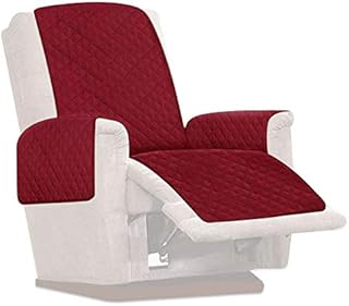 Reversible Recliner Chair Protector, Waterproof Furniture Protector Slip, Nonslip Recliner Cover 1 Seater Chair Sofa Slipcover Armchair Furniture Protector Couch for Pets (Red Wine)