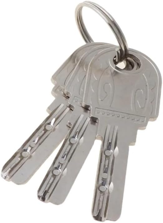 シリンダーロック、サムターンロック、盗難防止ドアロックシリンダー キー付き シングルオープンシリンダー ドアドアバレル用 (90mm