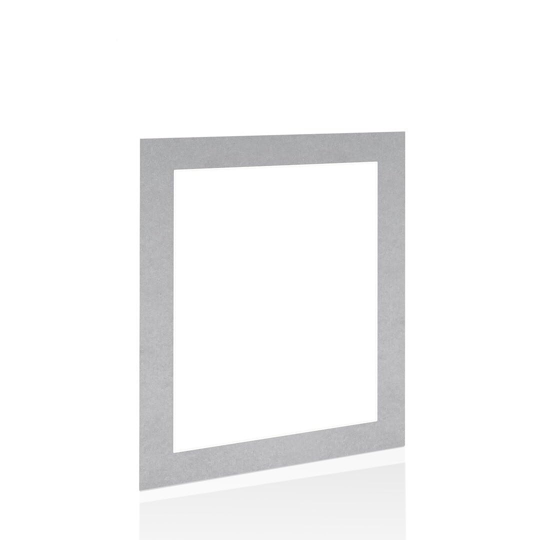 Procut Global 20x16" Silver Picture Mounts to Fit 16x12" Aperture - Precision Cut Cardboard Photo Mount - Ideal for Frames, Prints, Artwork & Certificates - Sizes & Colours Available โ image 1