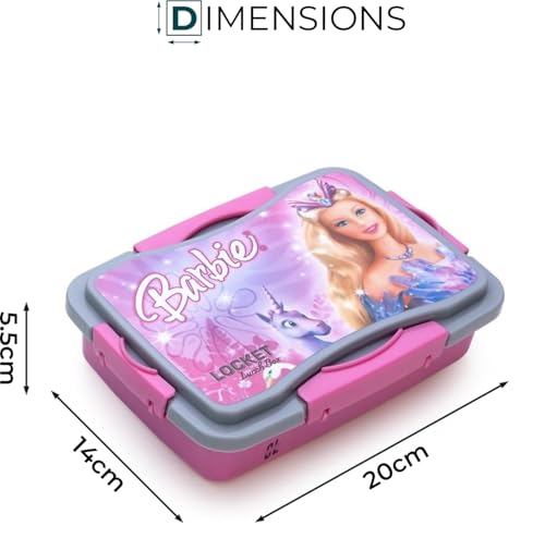 Image of Theme Design Lunch Box with Spoon & Fork and 1 Plastic Box | Leak Proof Compartment with Lock Mechanism | Microwave Dishwasher & Freezer Safe Lunch Box for Kids School Office Use
