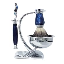 Luxury Shaving Razor Kit for Men with 5-Layer Shave Blade,Badger Hair Shaving Brush and Soap BowL,Unique Shaving Present Tool for Him