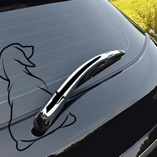 Weißer lustiger Hund beweglicher Schwanz Aufkleber Hund Windschutzscheibe Scheibenwischer Aufkleber Niedliches Tier Welpe Auto Aufkleber Wasserdicht Heckscheibenwischer Aufkleber Dekoration Auto
