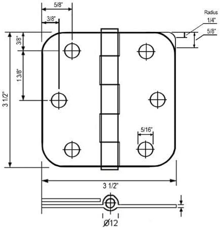 (Pack of 18) 3 1/2 Inch Medium Oil Rubbed Bronze Door Hinges with 5/8" Radius Corners NEW LIGHTER FINISH by Hager