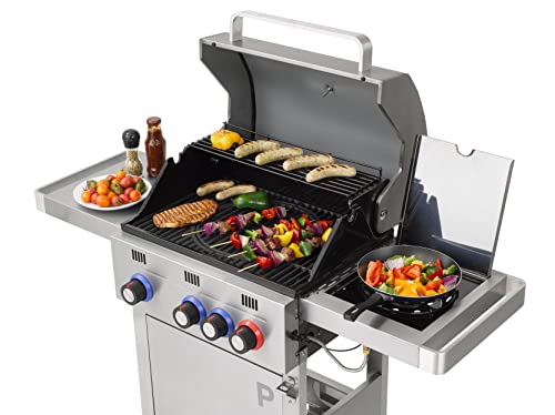 Edelstahl Gasgrill Tepro Wellington 3 mit Gesamtleistung und Grillfläche