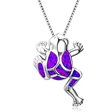 ONLYJUMP Cute Frog Pendant Necklace Copper Blue Green Colorful Animal Charm Lovely Diamond Necklace for Women Mothers Jewelry Gift