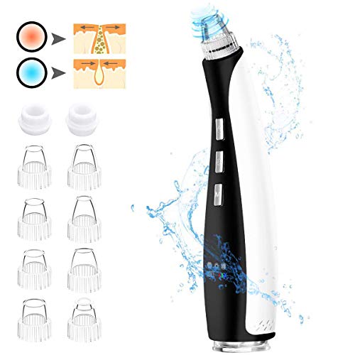 Preisvergleich Produktbild Tooca Mitesserentferner, Mitesser Entferner mitesser sauger porenreiniger Gesicht Reiniger Blackhead Remover Professionell mit 10 Austauschbare Schönheit Köpfe,5 Stufen und 3 Beauty-Lichter
