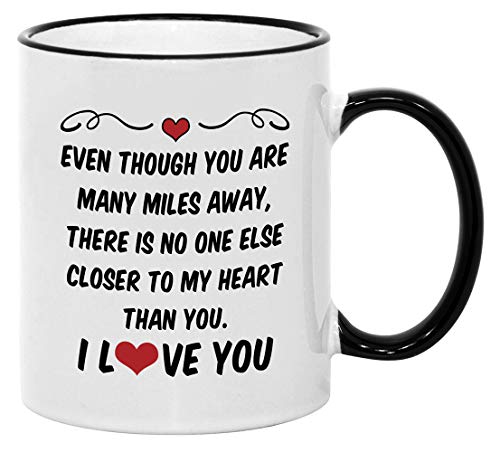 Long Distance Relationship Gifts for Boyfriend or Girlfriend. 11 oz Valentines Couples Coffee