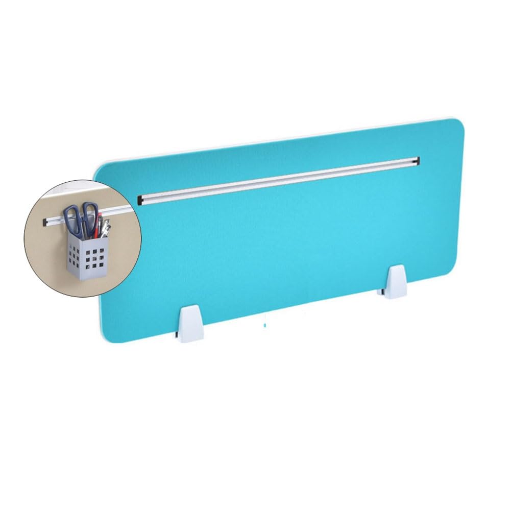 LWJSOCP Desk Privacy Divider, Desk Privacy Panel Desk Divider Acoustic Acoustic Partition Reduce Noise Visual Distractions, Slotted Partition Office(Blue-D,100X30cm)