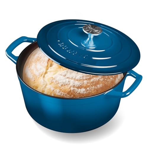 Image of Nuwave 6 Qt PFAS-Free Enameled Cast Iron Dutch Oven Pot with Lid, Santorini