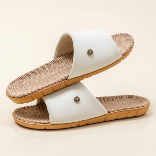 Caistre Unisex Linen Slipper for Women 2025 Summer Beach Cozy Sandals Shoes Non-slip Indoor Outdoor Slides4