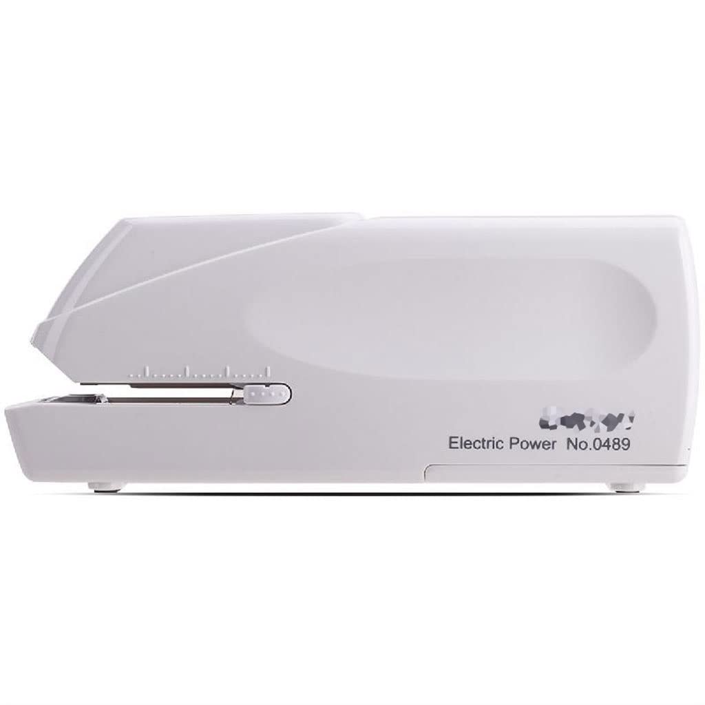 Grapadora eléctrica Geométrica Oficina Grapadora 20 Hojas Pequeñas Grapas de Escritorio Grapadora de Escritorio for Oficina Escuela Suministros Papelería (Color : White)