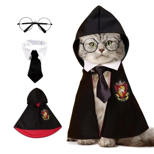 Disfraz Halloween para gatos con capa y accesorios