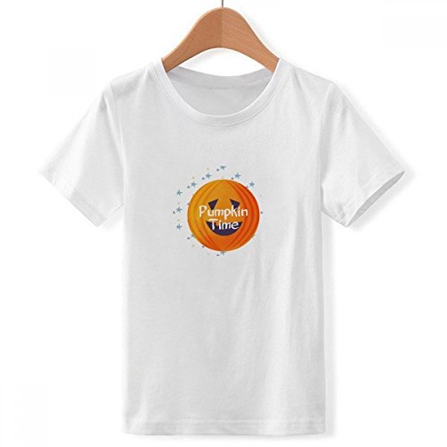 T-shirt Halloween citrouille garçon pour un déguisement enfant blanc en coton