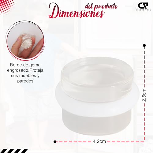 Miniatura 4 de Topes Para Puertas Suelo - Tope Puerta - Door Stopper Pack 4 Topes Transparentes Adhesivos Antigolpes - Door Stop Para Hogar, Oficina O Entrada - Diseño Elegante Que Protegen Paredes Y Evitan Golpes