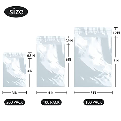 image for Oueliche 3 Sizes 400 Pcs Clear Cookie Bags, 3×4