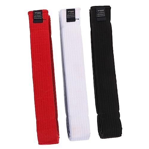 Toddmomy 3Pcs Taekwondo Belts Set Cotton Martial Arts Waistbands Adjustable Features for Boys and Girls and Adults for Karate Training and Competitions