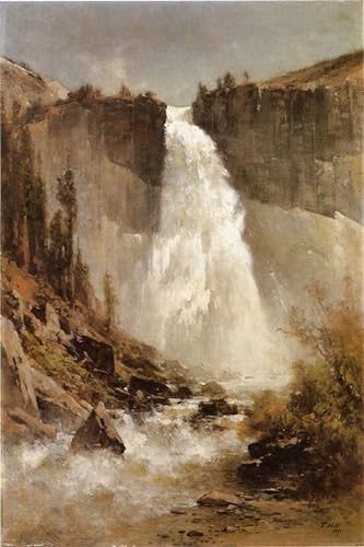 Affiche Toile les chutes de Yosemite par Hill Art Portrait de dimensions 60x90cm