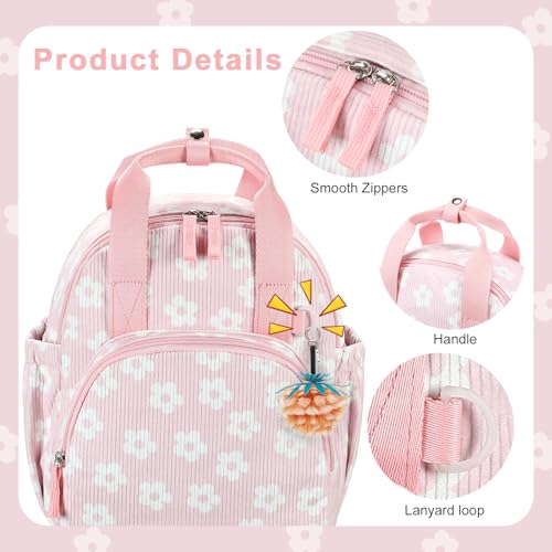 Image of Bluboon Toddler Backpack for Girls Boys 2-4 Cute 12 inch Preschool Kindergarten Backpacks Kids Daycare Bags School Travel (Flower-Pink, Age 2-4 (12 inch H not Fit A4 Folder))