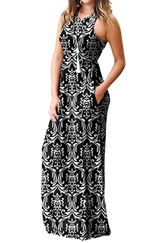 Image of DEARCASE Women's Sleeveless Summer Maxi Dress with Pockets,Beach,Vacation