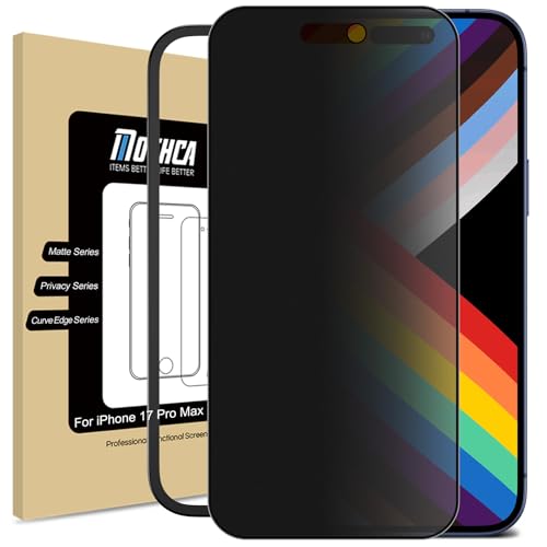 Mothca Matte Privacy Screen Protector for iPhone 17 Pro Max[6.9 inch] with Easy Installation Tool Anti Spy Anti Glare Full Coverage Tempered Glass Anti-Fingerprint Case Friendly Smooth as Silk