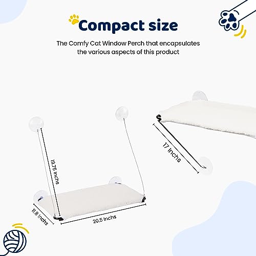 Dunkin Creek poleiro de janela para gatos 2 em 1 dobrável - rede de janela para gatos com capa laváv