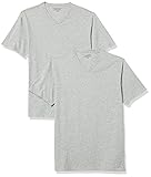 Amazon Essentials Men's Slim-Fit Short-Sleeve V-Neck T-Shirt, Pack of 2, Grey Heather, Large