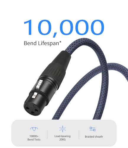 Pack 2 cables XLR a 1/4 con transmision balanceada sin interferencias de 30 cm 3