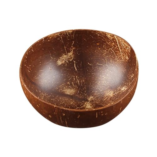 Lecreatekit Cuenco de coco natural, hecho a mano con carcasa pulida para batidos, ensalada, acai, decoración ecológica para cocina y comedor