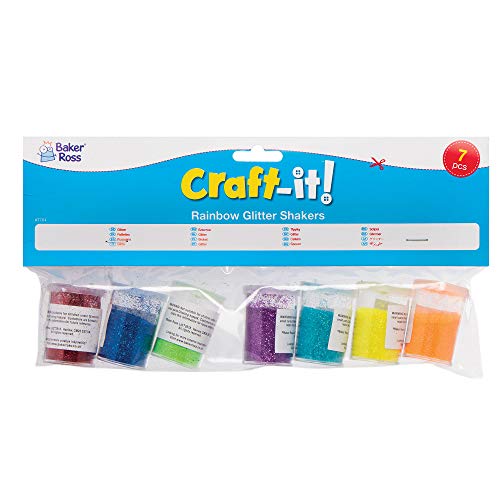 Baker Ross AT704 Glitter color Arcobaleno, ideali