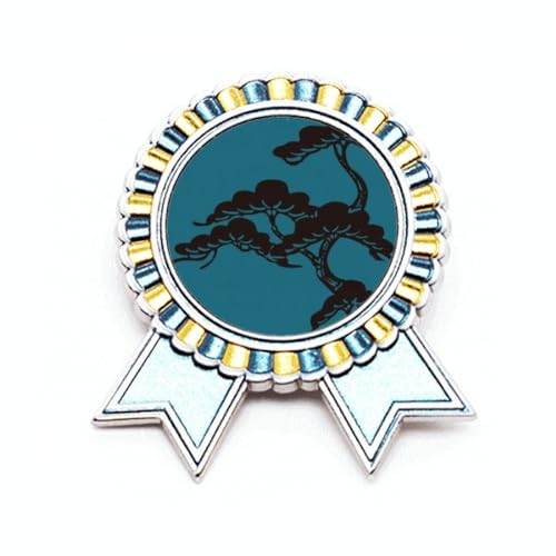 Pin's peinture japonaise bleu en métal taille M pour customiser vos vêtements