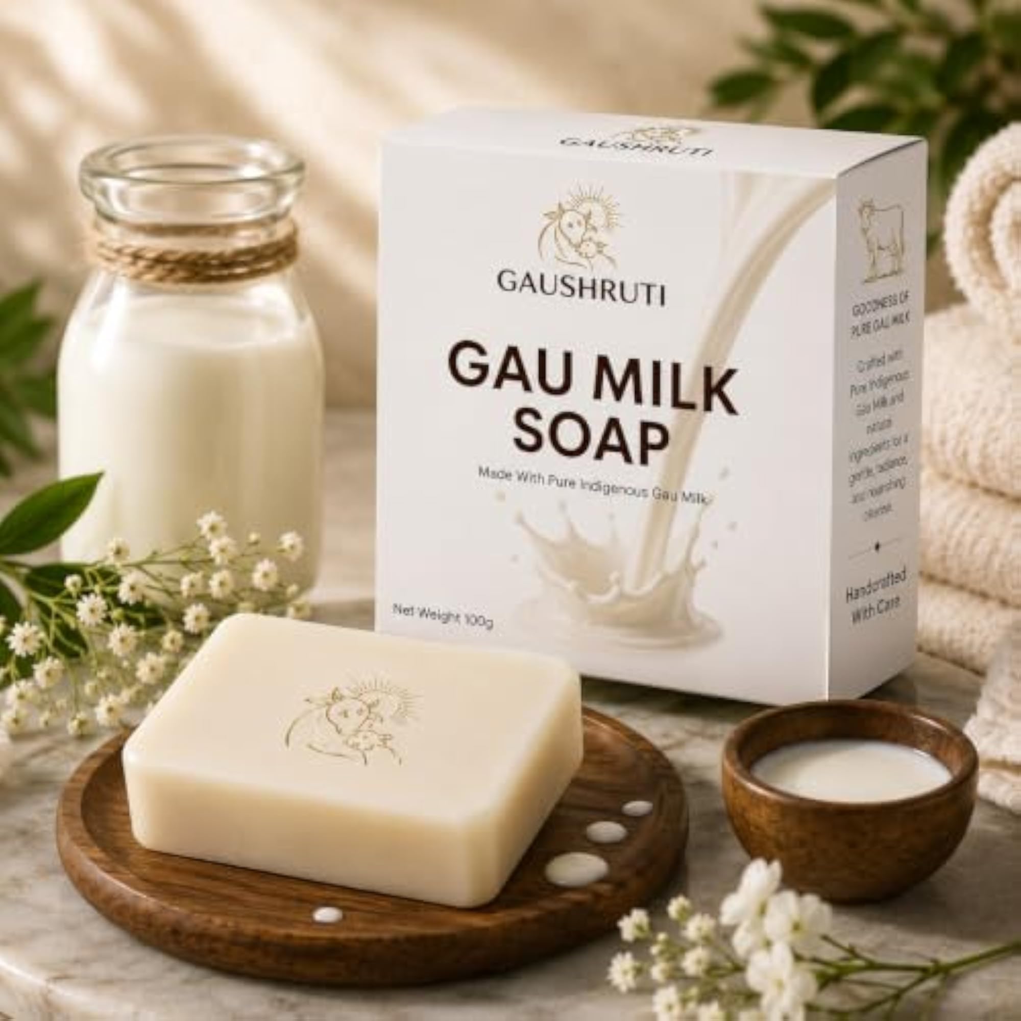 Gaushruti Premium Gau Milk Soap, Handmade Herbal Soap