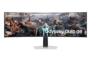 Samsung Odyssey OLED G9 PC-monitor 49 inch 240 Hz, 0,03 ms, 1800R gebogen OLED-paneel, Dual QHD: 5120 x 1440, AMD FreeSync Premium Pro, compatibel met G-Sync, Core Lightning +, verstelbare voet, USB