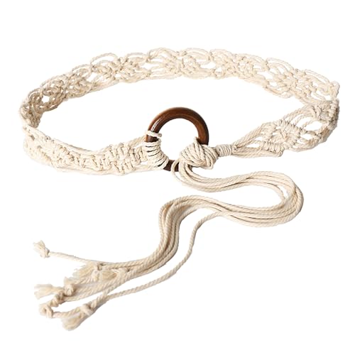 Earnda Boho Belt for Women Bohemian Style Rope Braid Waist Belts for Dresses
