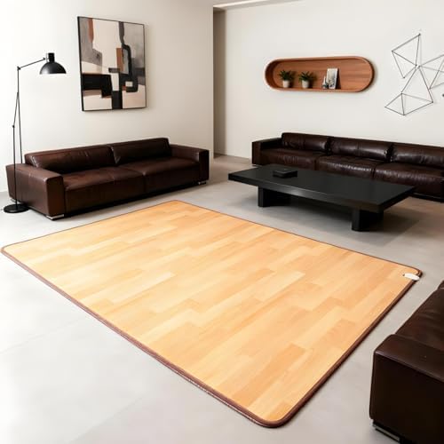 Waterproof Heated Floor Mat with Adjustable Temperature & 12-Hour Timer, Large 200x300cm Area Rug for Yoga, Living Room, Office & Home Comfort