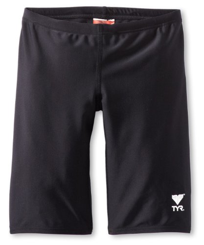 TYR Boys' Solid Jammer Swim Suit,Black,22