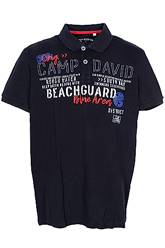 Camp David Poloshirt Polo Hemd Herren Kurzarm Baumwolle, Farbe:schwarz,...