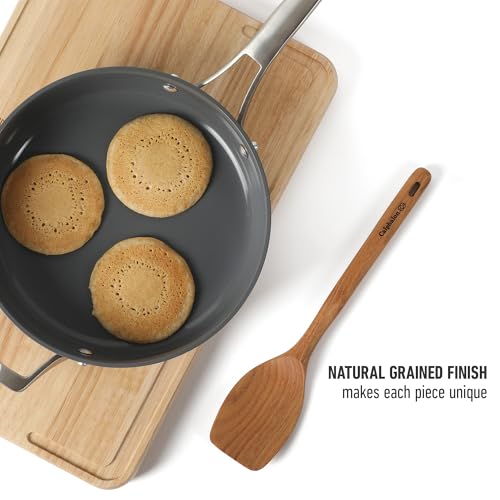 Image of Calphalon Prime 7-Piece Silicone and Teak Wood Kitchen Tool Set, Stainless Steel Kitchen Utensil Set, Kitchen Spoon And Spatula Set, Heat Resistant Non-Slip Kitchen Gadgets Set - Navy Blue