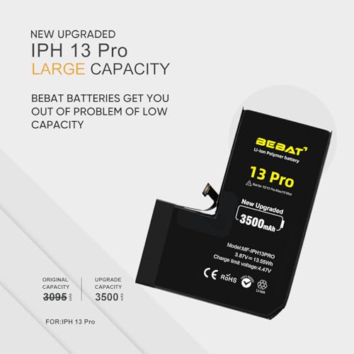 Image of Replacement for iPhone 13 Pro Battery, 3500mAh High Capacity Li-ion Polymer Replacement Battery for Model A2640 A2639 A2638 A2636 A2483 with Professional Repair Tool Kits