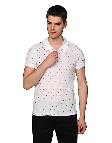 Image of INKKR Men's Printed Polo Neck Half Sleeve Multicolor T-Shirt